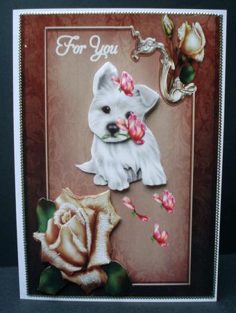 Puppy with Roses by Audrey Brown clifford