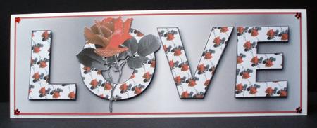 Love with Red Rose Large Dl by Audrey Brown clifford