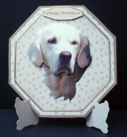 Golden Retriever Plate Shaped Card & Stand by Audrey Brown clifford