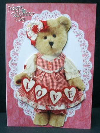 Love Hearts Teddy Bear Quick Cut & Foldcard by Audrey Brown clifford