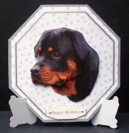 Rottweiler Plate Shaped Card with Stand by Audrey Brown clifford