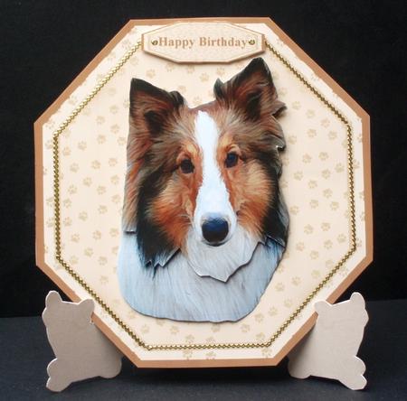 Collie Plate Shaped Card with Stand by Audrey Brown clifford