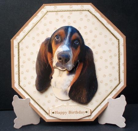 Basset Hound Plate Shaped Card with Stand by Audrey Brown clifford