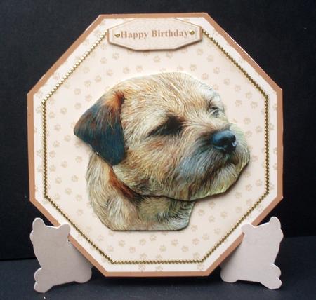 Border Terrier Plate Shaped Card with Stand by Audrey Brown clifford