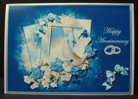 Blue Roses & Dove Anniversary by Audrey Brown clifford