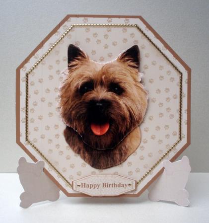 Cairn Terrier Plate Shaped Card & Stand by Audrey Brown clifford