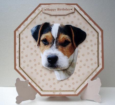 Jack Russell Terrier Plate Shaped Card & Stand by Audrey Brown clifford