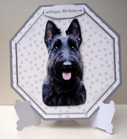 Scottish Terrier Plate Shaped Card & Stand by Audrey Brown clifford