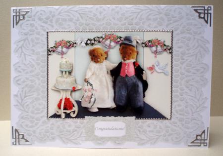 Posh Mice Wedding Congratulations Quick Cut & Fold Card by Audrey Brown clifford