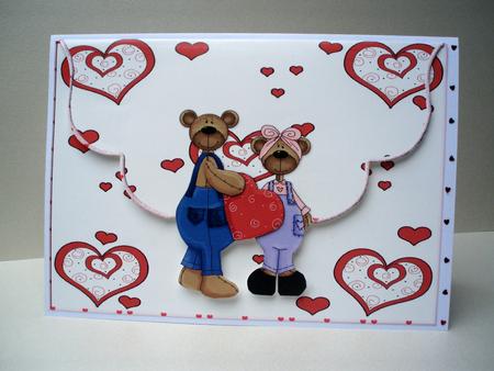 Teddy Valentine 1 - Envelope Card by Audrey Brown clifford