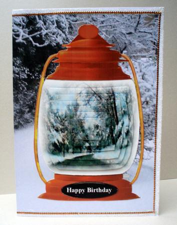 Oil Lantern Pyramid Card Front 2 by Audrey Brown clifford