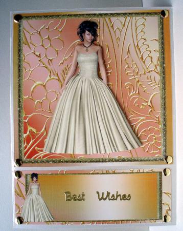 Golden Lady Card Front + Text Plate by Audrey Brown clifford