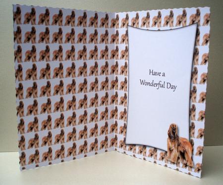 Afghan Hound Insert with Message (white) by Audrey Brown clifford