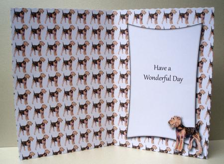Airedale Terrier Insert with Message (white) by Audrey Brown clifford