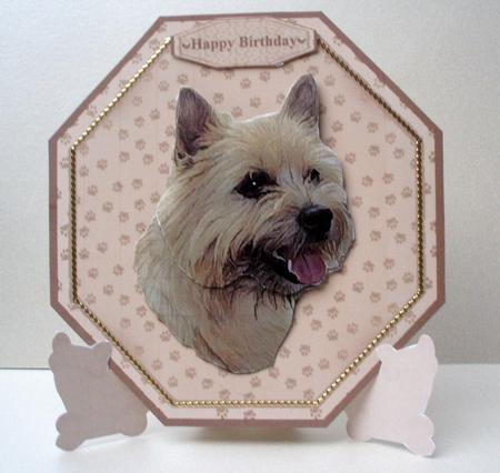 Norwich Terrier Plate Shaped Card & Stand by Audrey Brown clifford