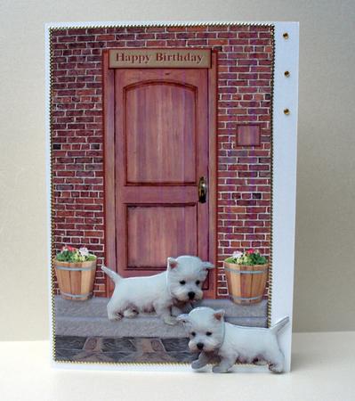 Westie Puppy on a Doorstep by Audrey Brown clifford