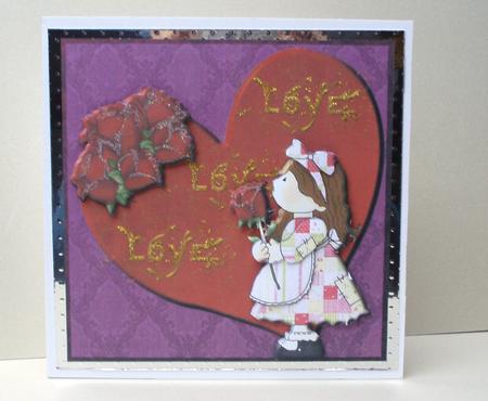 Love Heart & Roses with Decoupage by Audrey Brown clifford