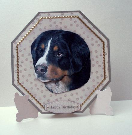 Bernese Mountain Dog Plate Shaped Card Stand by Audrey Brown clifford