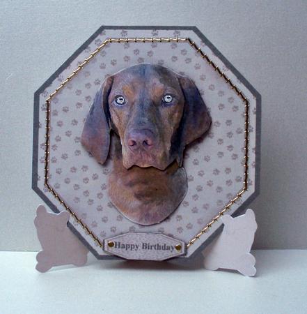 Hungarian Vizsla Plate Shaped Card & Stand by Audrey Brown clifford