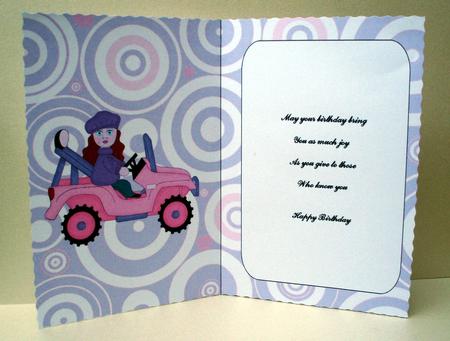 Girly Jeep Insert Birthday by Audrey Brown clifford