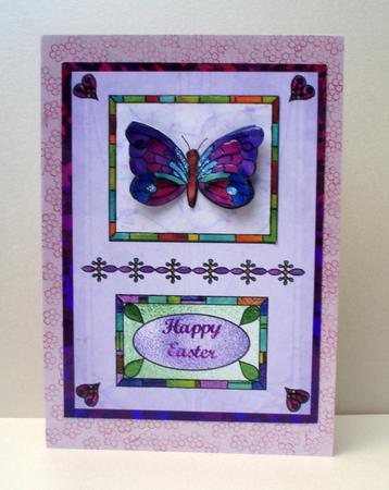 Stained Glass Butterfly Card - Blank by Audrey Brown clifford