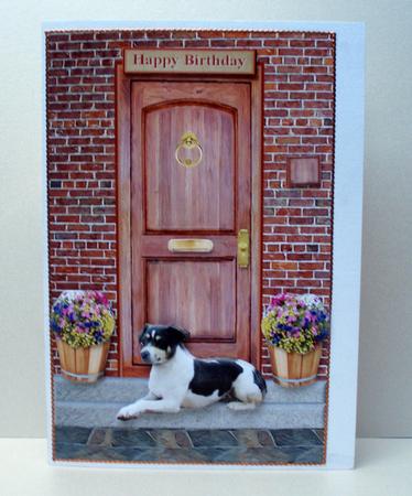 Jack Russell Terrier on a Door Step by Audrey Brown clifford