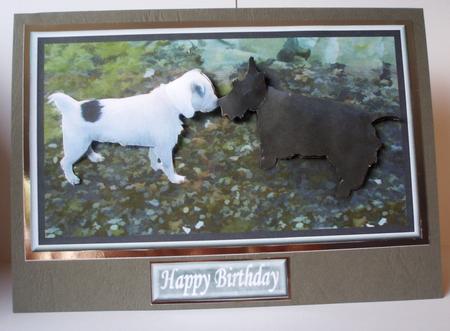 Scottie & Jack Russell 3D Decoupage with Background by Audrey Brown clifford
