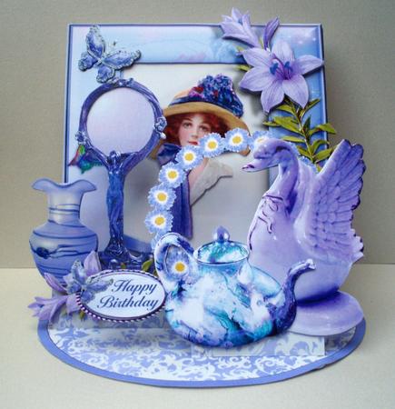 Giant Easel Tableau 3D Card Kit - Lady Lavender by Audrey Brown clifford
