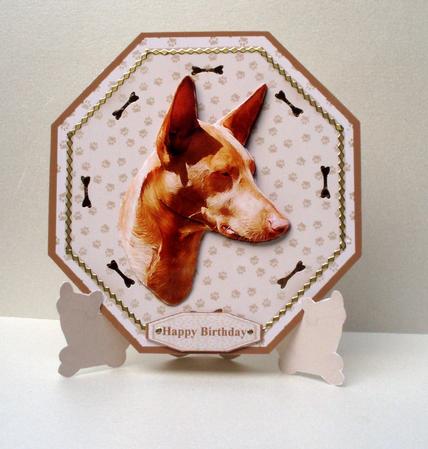 Pharaoh Hound Plate Shaped Card & Stand by Audrey Brown clifford