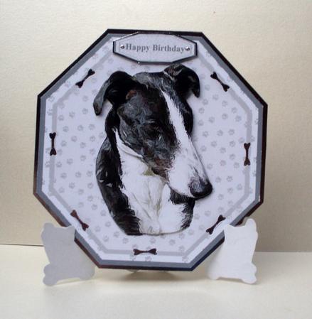 Greyhound Plate Shaped Card & Stand by Audrey Brown clifford