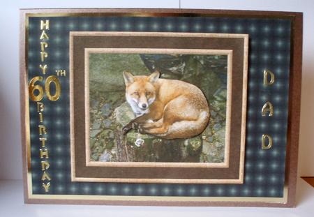 Fox Card Front with Decoupage by Audrey Brown clifford