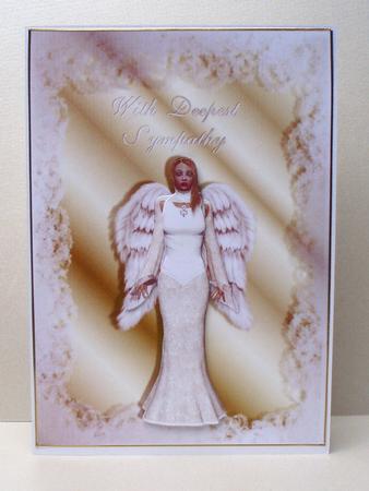 Sympathy Angel Card Front with Decoupage by Audrey Brown clifford