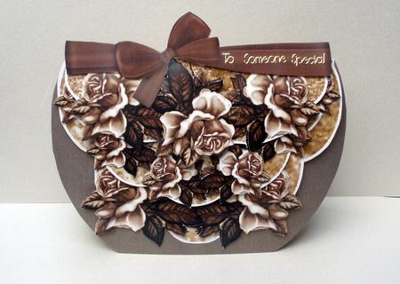 Antique Sepia Fold and Flip Card with Instructions by Audrey Brown clifford