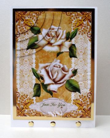Roses with Lace and Gold by Audrey Brown clifford