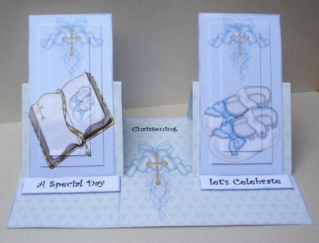 Double Easel Boy Christening by Audrey Brown clifford