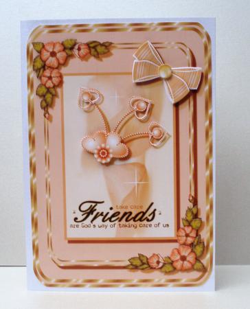 Friends Card Front in Peach by Audrey Brown clifford
