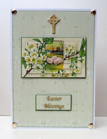 Easter Eggs with Blossom and a Scene by Audrey Brown clifford