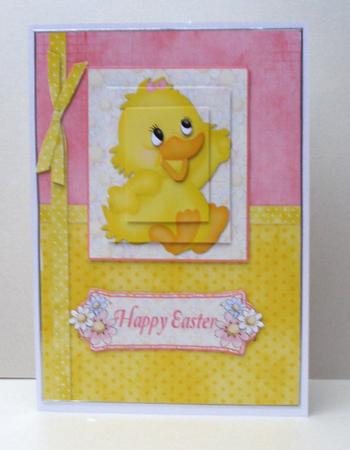 Cute Easter Chick Card Front and Topper by Audrey Brown clifford