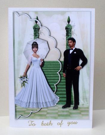 Wedding Day Scallop Envelope Card by Audrey Brown clifford