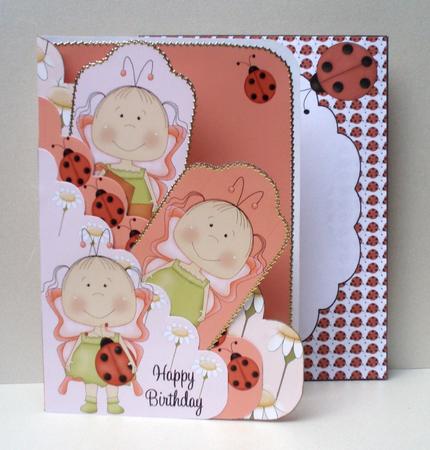 Ladybird Fairy Scalloped Pocket Card Kit by Audrey Brown clifford