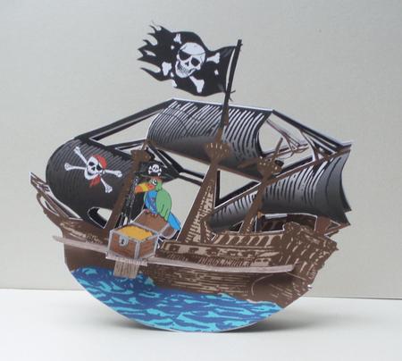 Pirate Treasure Ship Rocking Card by Audrey Brown clifford