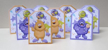Monsters 8 Cut and Fold Gift Tags by Audrey Brown clifford