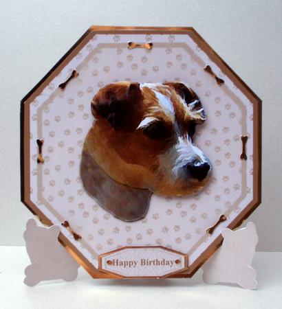 Jack Russell Terrier Plate Shaped Card & Stand by Audrey Brown clifford