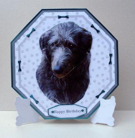 Irish Wolfhound Plate Shaped Card & Stand by Audrey Brown clifford