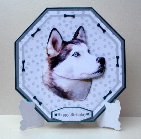 Husky Plate Shaped Card & Stand by Audrey Brown clifford