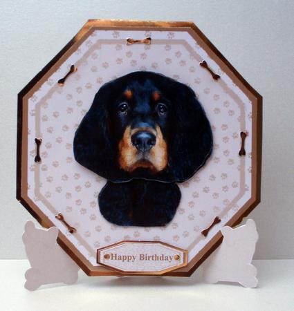 Gordon Setter Plate Shaped Card & Stand by Audrey Brown clifford