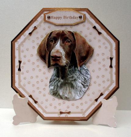 Pointer Plate Shaped Card & Stand by Audrey Brown clifford