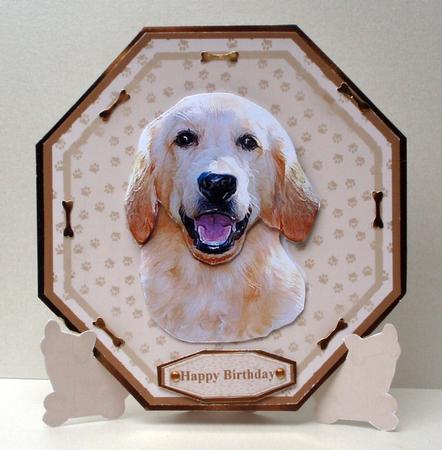 Golden Retriever Plate Shaped Card & Stand by Audrey Brown clifford