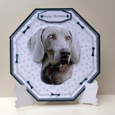 Weimaraner Plate Shaped Card & Stand by Audrey Brown clifford