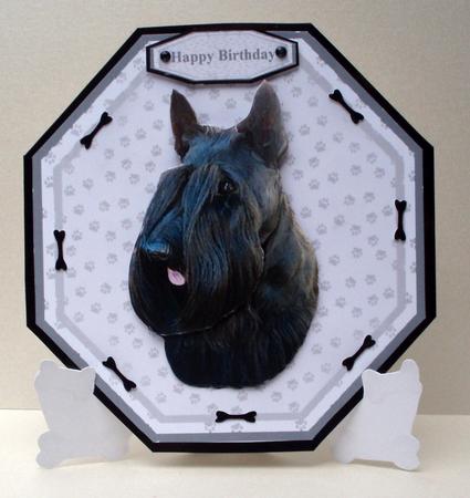 Scottish Terrier Plate Shaped Card & Stand by Audrey Brown clifford